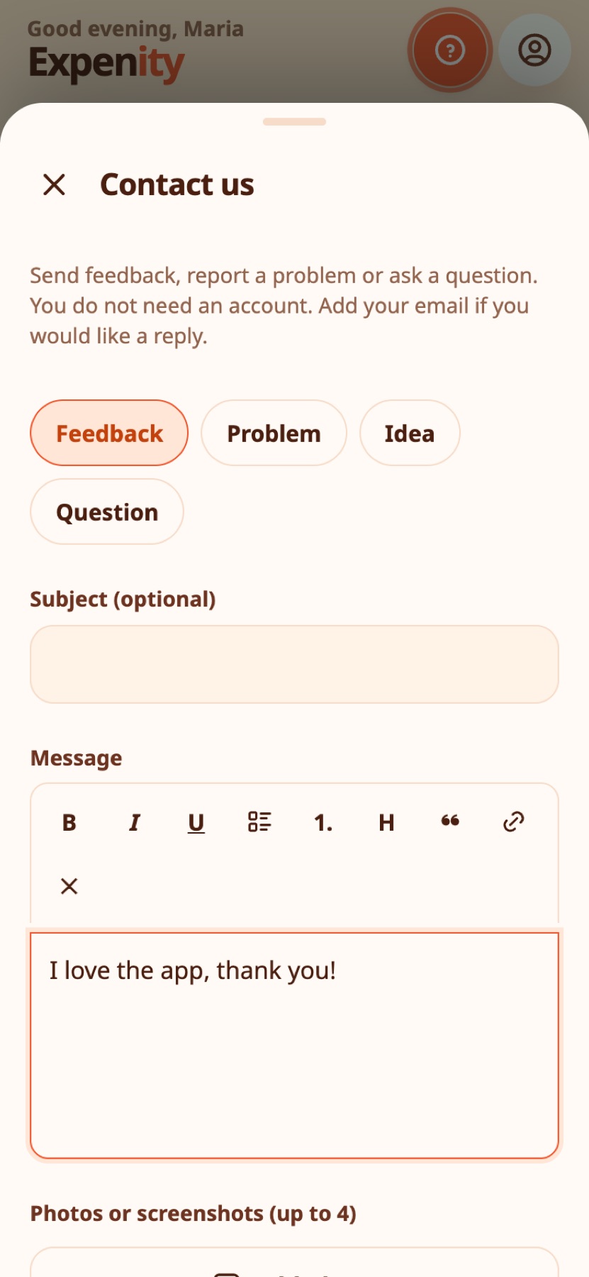 The contact form.